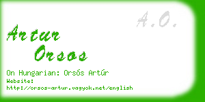 artur orsos business card